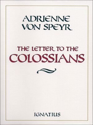 cover image of The Letter to the Colossians